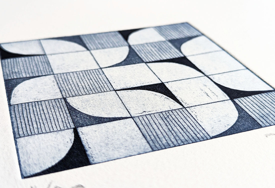 Randomly X by printmaker and artist Yoonjung Shim for Art School Prints, Etching with Aquatint