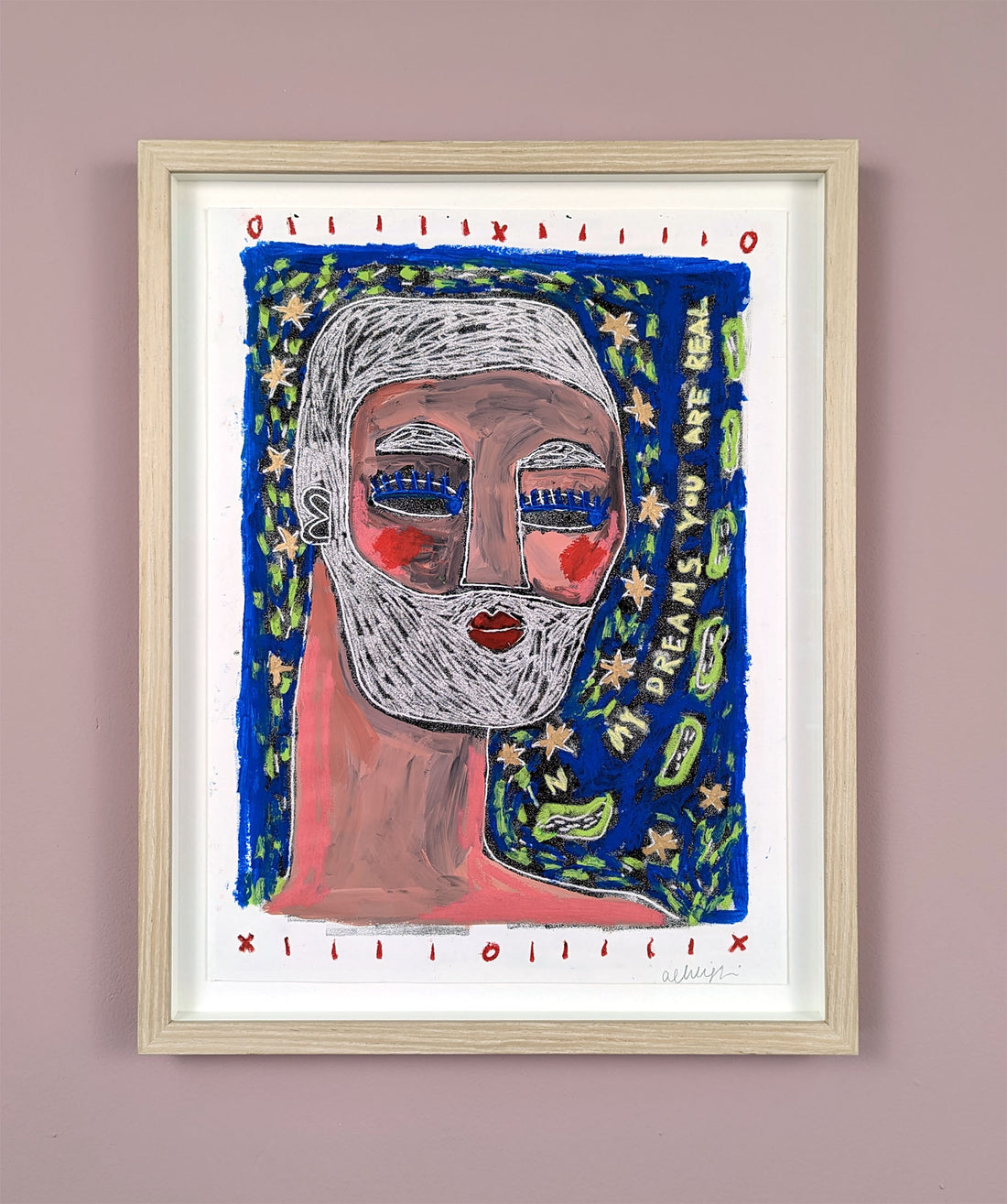 In my dreams you are real by artist and printmaker Amy Wiggin for Art School Prints (framed image)