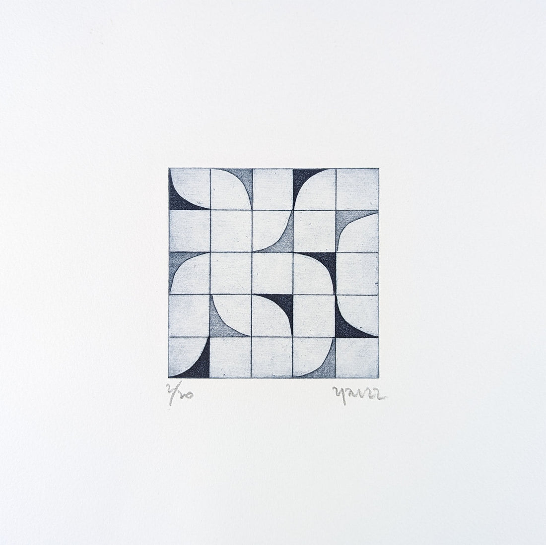 Randomly XI by printmaker and artist Yoonjung Shim for Art School Prints, Etching with Aquatint